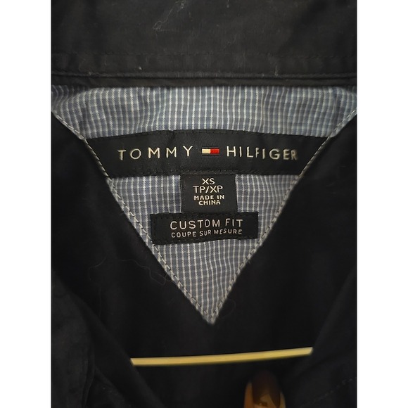 Tommy Hilfiger Men's Long Sleeve Button Down‎ Shirt Custon Fit Navy SZ XS Preppy - Picture 6 of 15